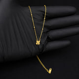 Minimal Gold Four-Leaf Clover Pendant Necklace for Women | Lucky Charm Adjustable Necklace