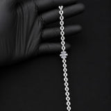 Elegant Silver Flower Charm Bracelet for Women | Adjustable Floral Bracelet