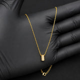 Luxury Gold Crystal Cylinder Pendant Necklace for Women | Minimal Elegant Necklace