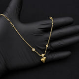 Luxury Gold Heart Pendant Necklace with Crystal Accents for Women | Elegant Adjustable Chain