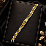 Luxury Two-Tone Gold & Silver Link Bracelet for Men | Premium Stainless Steel Bracelet