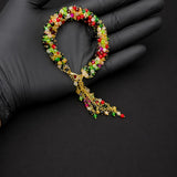 Luxury Multicolor Crystal Beaded Bracelet for Women | Handmade Adjustable Designer Bracelet