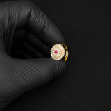 Luxury Ruby Bloom CZ Ring