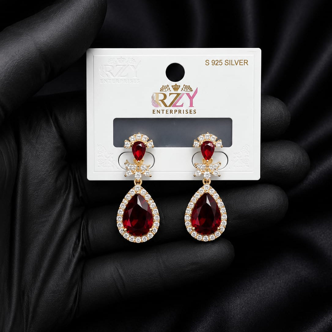 Crystal Teardrop Halo Earrings