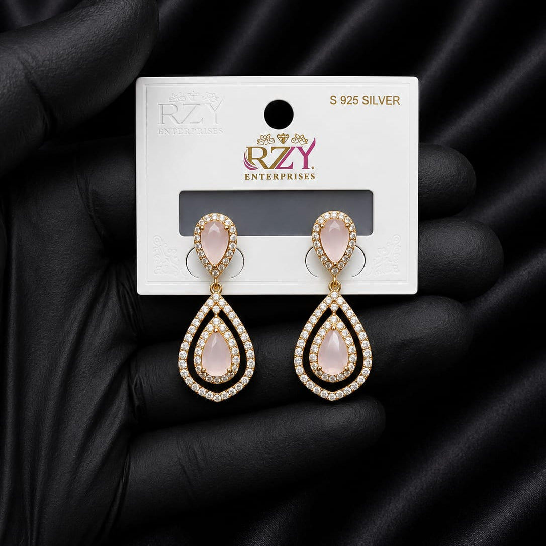 Crystal Teardrop Halo Earrings