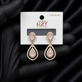Crystal Teardrop Halo Earrings