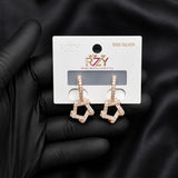 Silver Geometric Crystal Drop Earrings