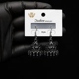 Pearl Jhumka Earrings with Multicolor Beads