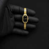 Luxury Gold Watch Style Bracelet for Women | Elegant Black Dial Design Bracelet